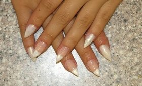 French Heart Wedding Nails