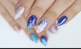 WINTER BLUE GEL NAIL TUTORIAL