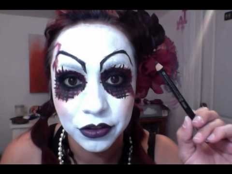 Goth: Clown + Doll Makeup Look 2013 | RachaelBeautyGirl Video | Beautylish