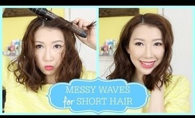 HOW TO: Messy Waves for Short Hair! | Bethni