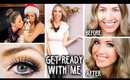 Get Ready with Me ❤ My Go-To Drugstore Holiday Makeup & 3 Outfits!!