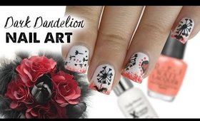 Dark Dandelion Nail Art