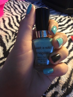 Wet and wild nail polish in "I need a refresh- mint" best baby blue ever and 4 only like $2 amazing 