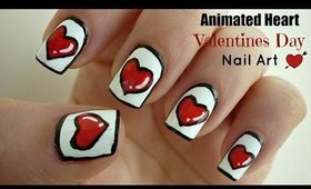 Animated Hearts Valentine's Day Nail Art!