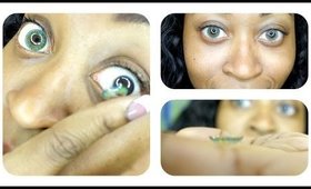 Vassen Rainbow Greenish Blue Contacts Review |  HOW TO APPLY COLOR CONTACTS | Lensflavor