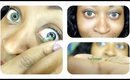 Vassen Rainbow Greenish Blue Contacts Review |  HOW TO APPLY COLOR CONTACTS | Lensflavor