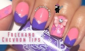 Easy Freehand Chevron Nail Art by The Crafty Ninja