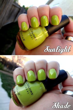 "Innocent" by Sinful Colors in sunlight and shade.