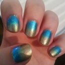 Teal And Gold Gradient With Flakies