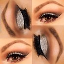 Silver glitter eye makeup 