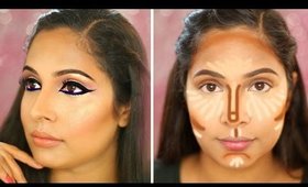 How To: Contour & Highlight | Arabic Eyeliner | Indian Drugstore Products | ShrutiArjunAnand