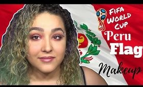 Peruvian Flag Inspired Makeup Tutorial -FIFA World Cup- (NoBlandMakeup)