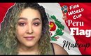 Peruvian Flag Inspired Makeup Tutorial -FIFA World Cup- (NoBlandMakeup)