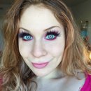 Bright Red & Electric Pink Glittery Halo Eye Makeup