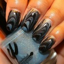 Holo Blue & Black Water Marble