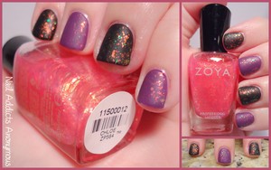 Zoya - Fleck Effects Collection - Chloe
Matte w/ Essie's Matte About You Topcoat
Over Zoya's Tru (True Collection) and China Glaze's Liquid Leather
http://nailaddictsanonymous.blogspot.com/
