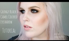 Grungy Black  & Camel colored  Eyeshadow Tutorial