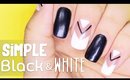 Simple Black & White nail art