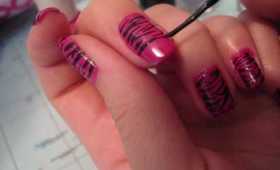 Tutorial: Hot Pink Zebra Nail Design