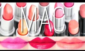MAC Lipstick Swatches on Lips 12 shades #3