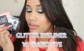 Red Carpet Spunk- Dramatic Winged Glitter Eyeliner with Smoky Eye tutorial