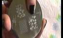 Black and silver roses in shining armour konad nail tutorial plate m65