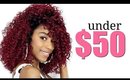Red Short Curly Synthetic Wig under $50