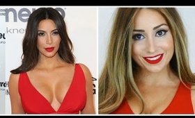 Kim Kardashian makeup tutorial (Classic red lips and winged liner)