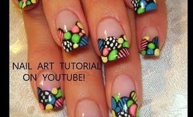 RETRO CIRCLES on french manicure design: robin moses nail art tutorial