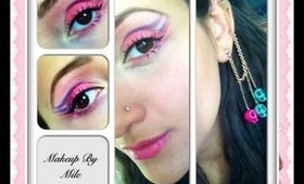 Pink and Purple Cat Eye Makeup Look TUTORIAL  Breast Cancer Awareness Inspired