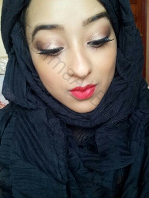 Soft smokey eye with the classic red lip!