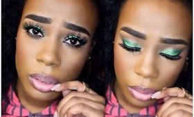 Pop of Green Makeup Tutorial | Brown Eyes