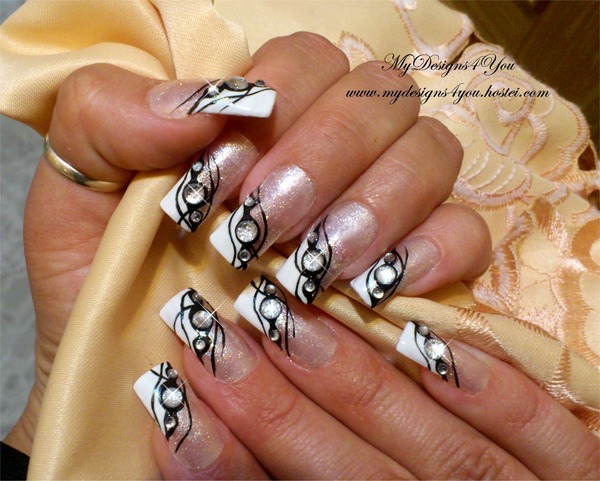 Black Tie Event Nails Black and white | Liudmila Z.'s (MyDesigns4You) Photo | Beautylish