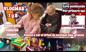 VLOGMASDÍAS7y8 EL ÁRBOL DE NAVIDAD MÁS GRANDE, BB JUEGA EN CHUCKECHEESES EMMA GANA TODOS LOS JUEGOS