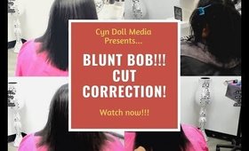 BLUNT CUT ON TRANSITIONING HAIR!!! I LOVE BLUNT CUTS!!