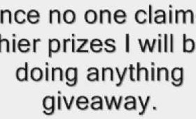 update on giveaway