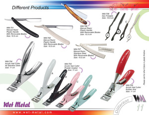 Wet Metal Offers a complete range of Manual razors and Acrylic Tip cutters made of high Quality stianless steel sheet, which is durable and rustless. Available in different colours and coatings.