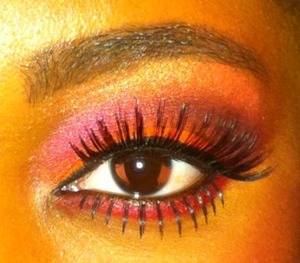 Top and bottom lash with explosive color. 