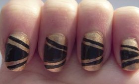 Black & Gold New Years Eve Nails