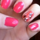 Pink And Orange Cheetah Nails