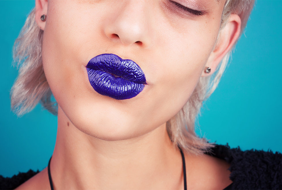 Blue lipstick clearance