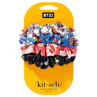 BT21 X Kitsch Satin Sleep Scrunchies 4pc Set