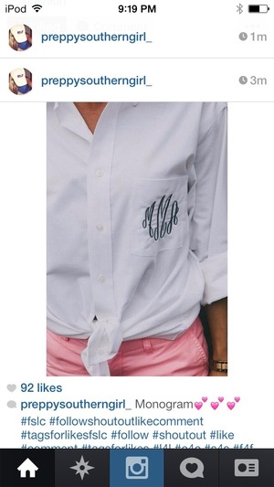 Cue monogrammed button up!