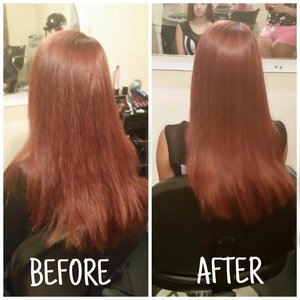my before and after with the keratin treatment