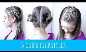 3 QUICK & EASY BACK TO SCHOOL HAIRSTYLES!! 😎