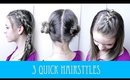 3 QUICK & EASY BACK TO SCHOOL HAIRSTYLES!! 😎