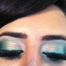 green and gold special occassion makeup