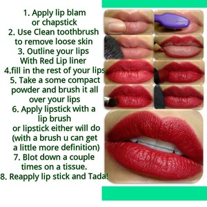 This is how I always apply my red Lip stick slightly different from the original way but thought I'd share my way too. 