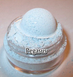 Pegasus is a beautiful creamy pearl white with a light blue tint with a subtle golden shimmer and diamond sparkles. Safe for eyes, lips, nails and face.