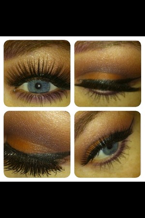 Orange lid blended out with a purple:)!